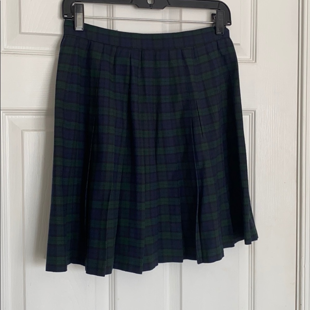 Green and Blue Plaid Skirt